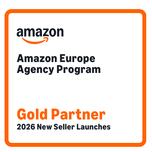 Badge Amazon Europe Agency Program - Gold Partner 2026 New Seller Launches